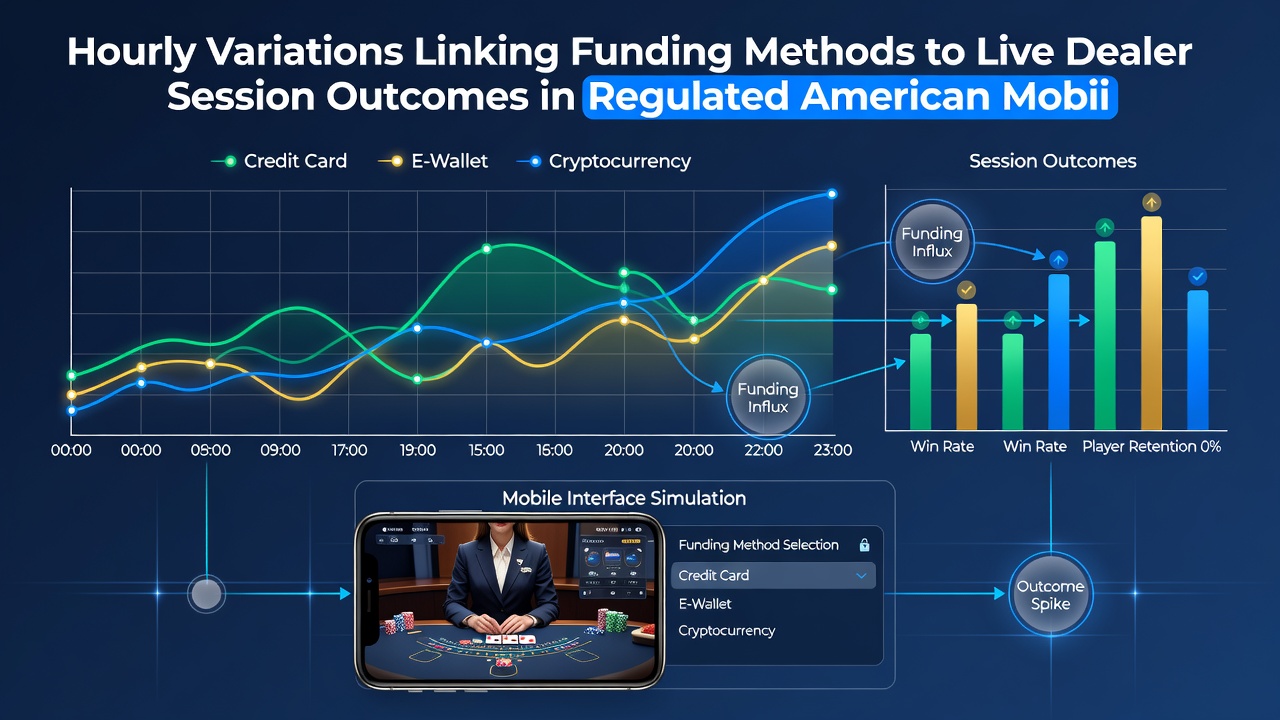 Graph illustrating live dealer session metrics by payment type and time of day across regulated US markets