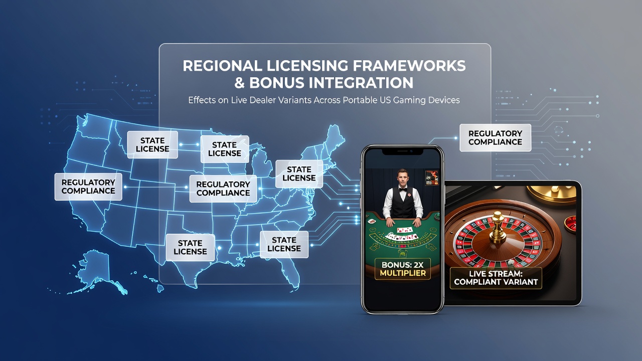 Mobile gaming device displaying live dealer blackjack table with bonus overlay in a regulated US state app